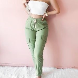 Baby Olive Cargo Joggers